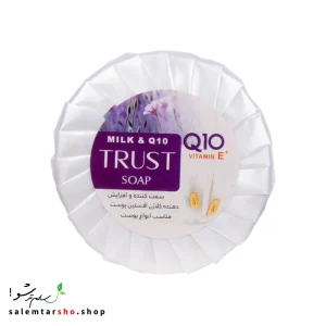 صابون شیر و Q10 تراست برای سفتکردن پوست، جلوگیری از پیری، مغذی و روشنکننده پوست با ترکیب شیر و کیوتن